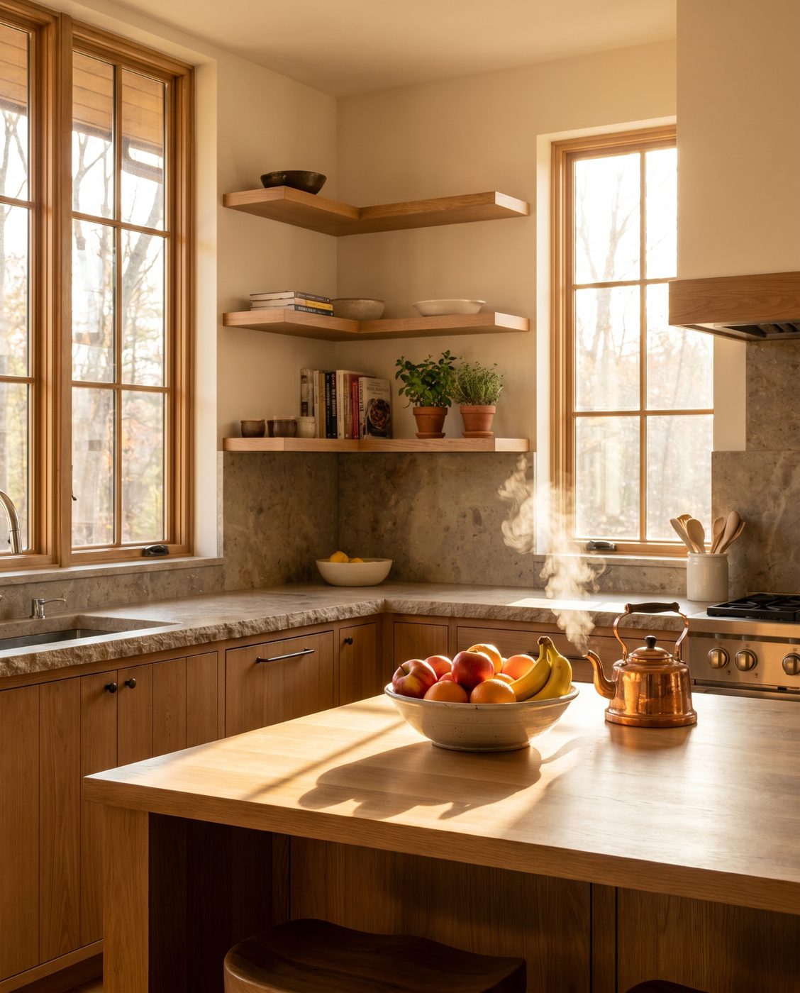 A bright, styled kitchen